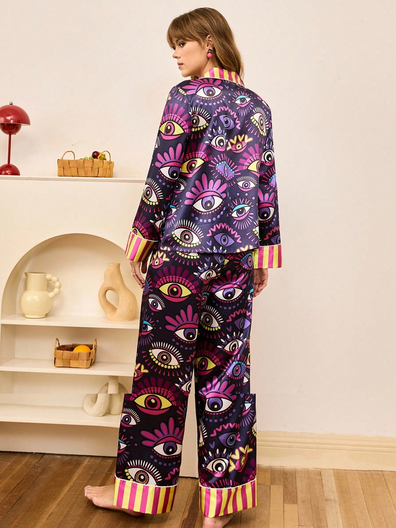 Mystic Eye Satin Pajama Set