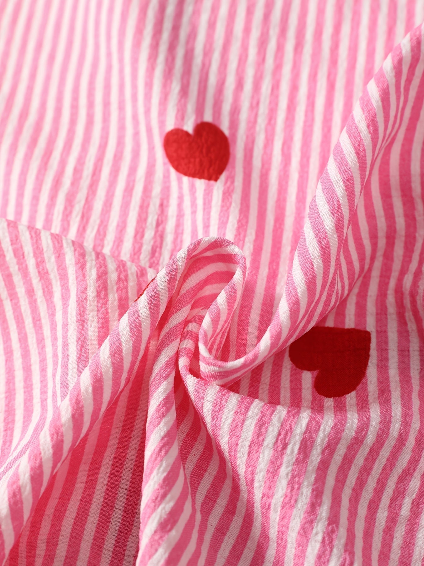 Candy Stripe Hearts Nightwear Set (3-Piece Combo)