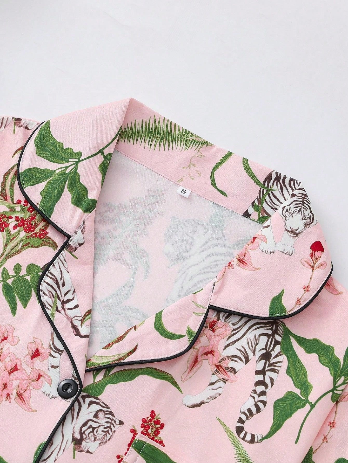 Blush Jungle Tiger Satin Pajama Set