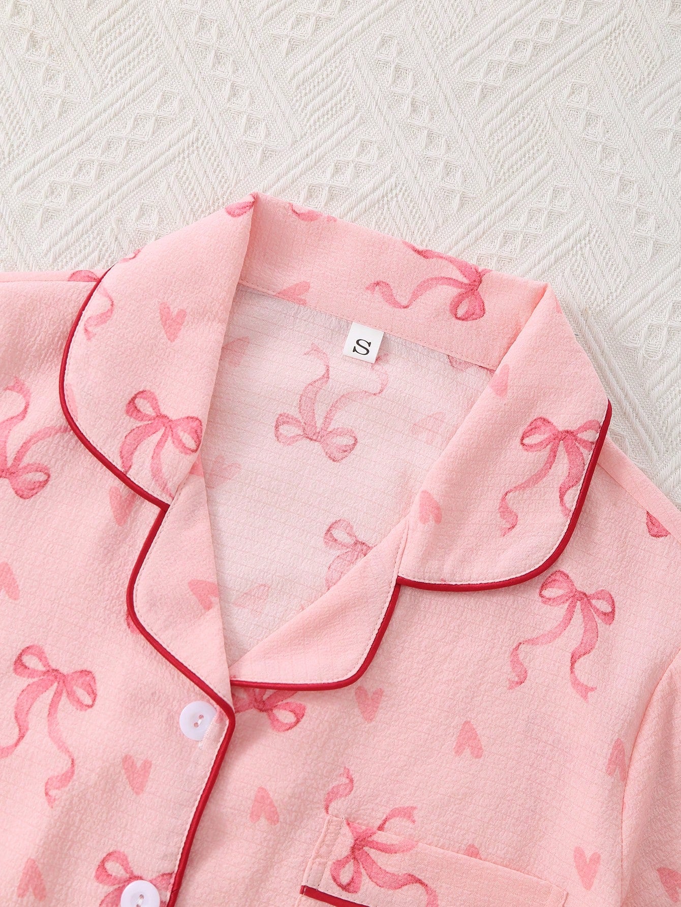 Blush Bow 3-Piece Women’s Pajama Lounge Set