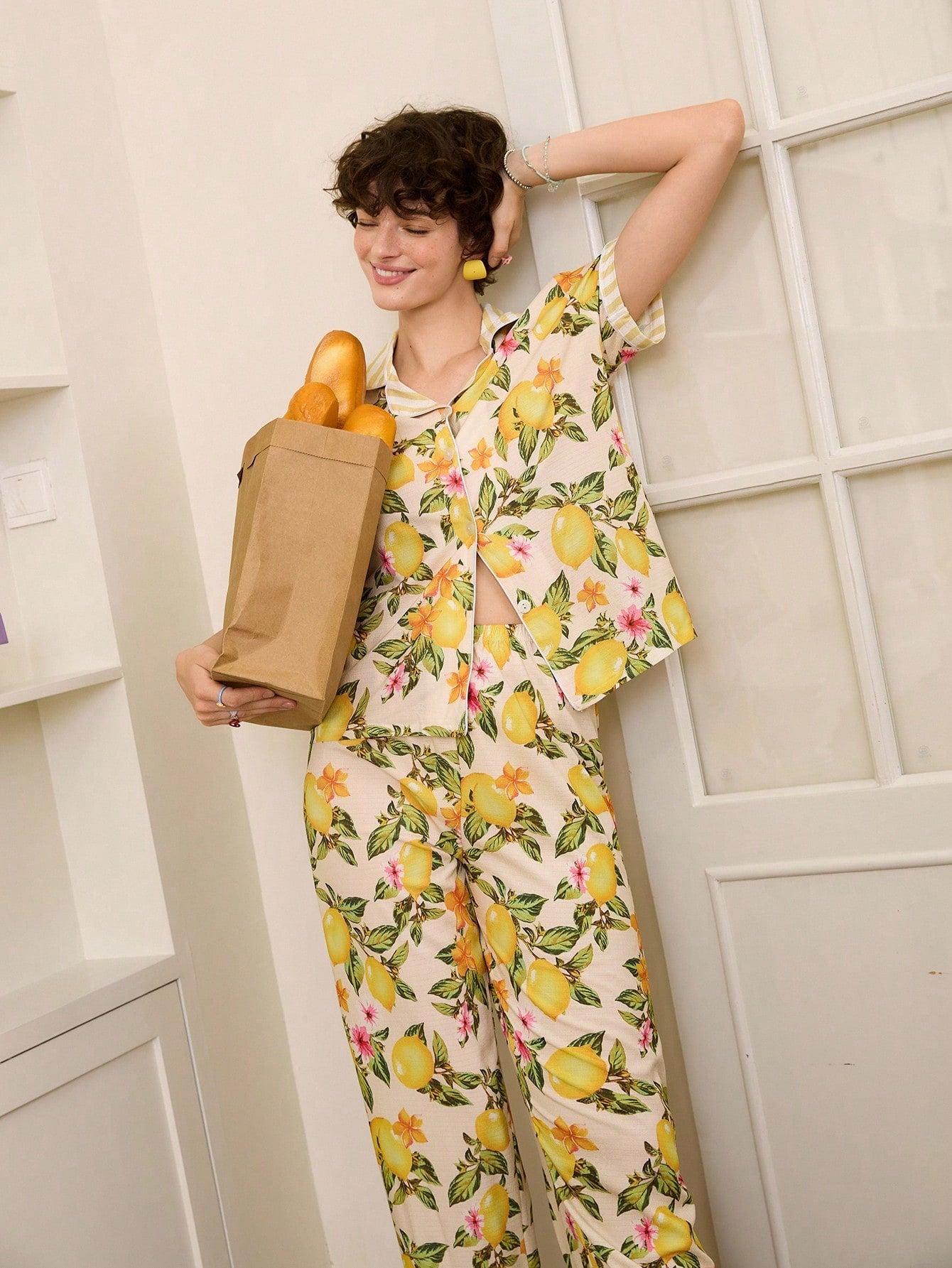 Citrus Daydream Short-Sleeve Pajama Set