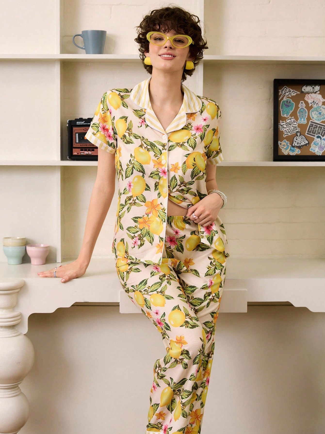 Citrus Daydream Short-Sleeve Pajama Set