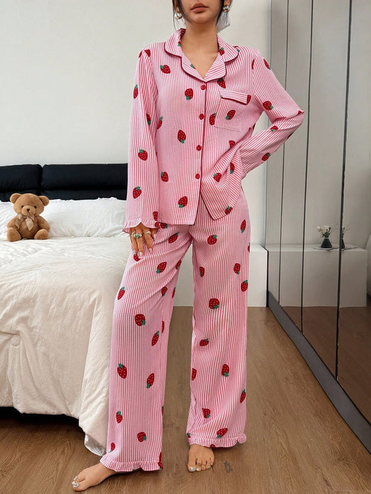 Strawberry Stripe Pajama Set