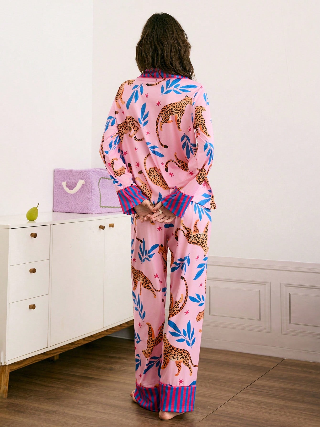 Pink Leopard Lounge Pajama Set