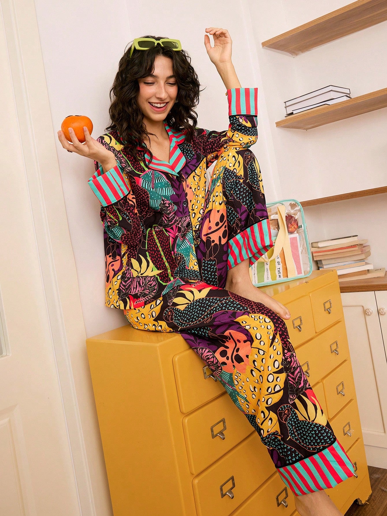 Jungle Pop Printed Pajama Set