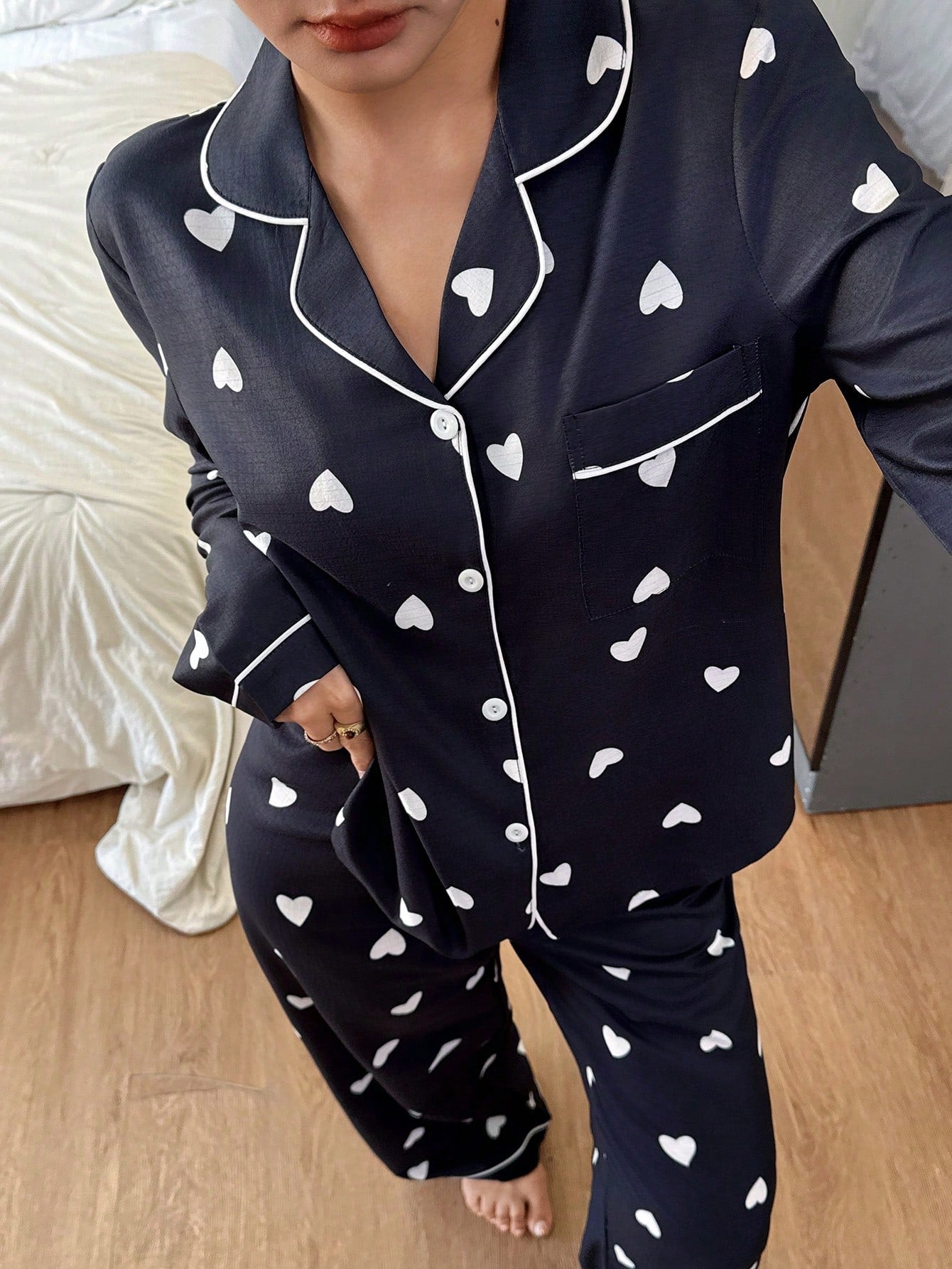 Midnight Heart Classic Pajama Set