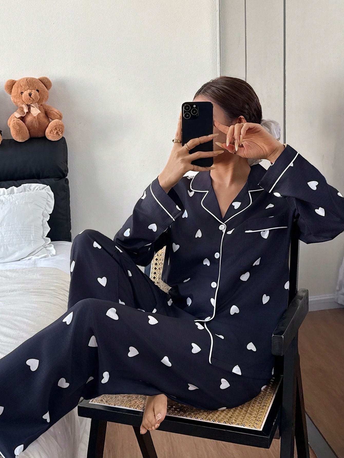 Midnight Heart Classic Pajama Set