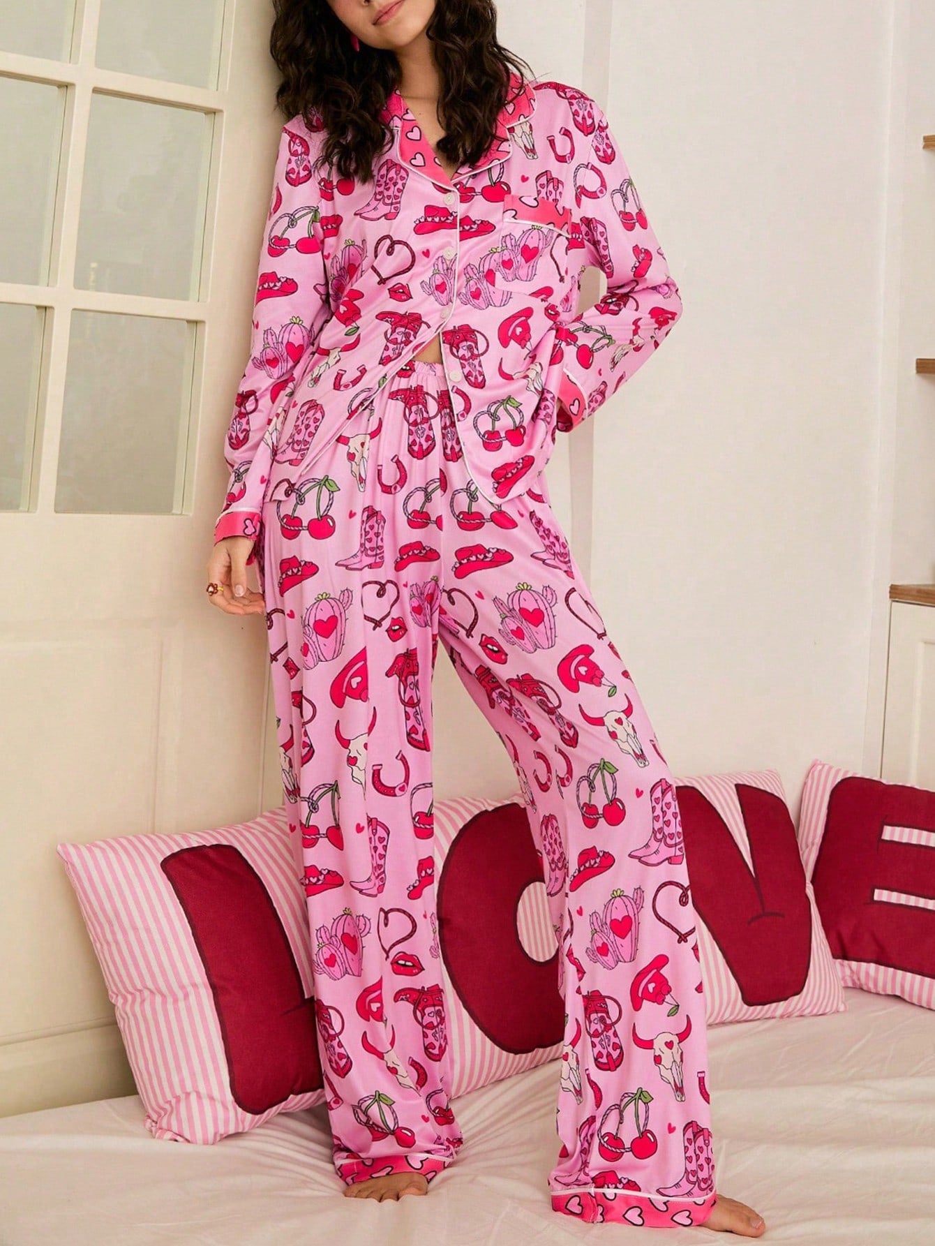Lucky Pink Western Pajama Set