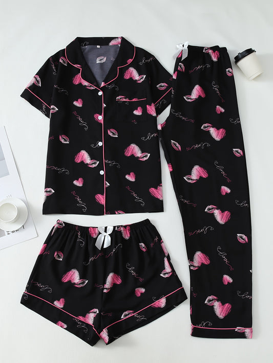 Midnight Kiss Pajama Set 💋✨