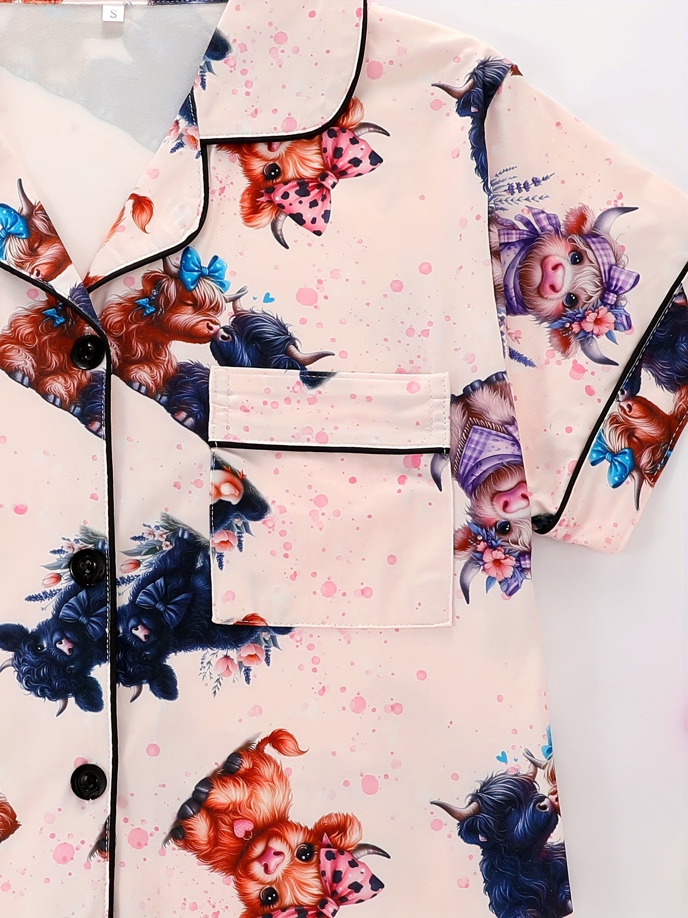 Adorable Cartoon Cow Print Nightwear Set (3-Piece Combo)