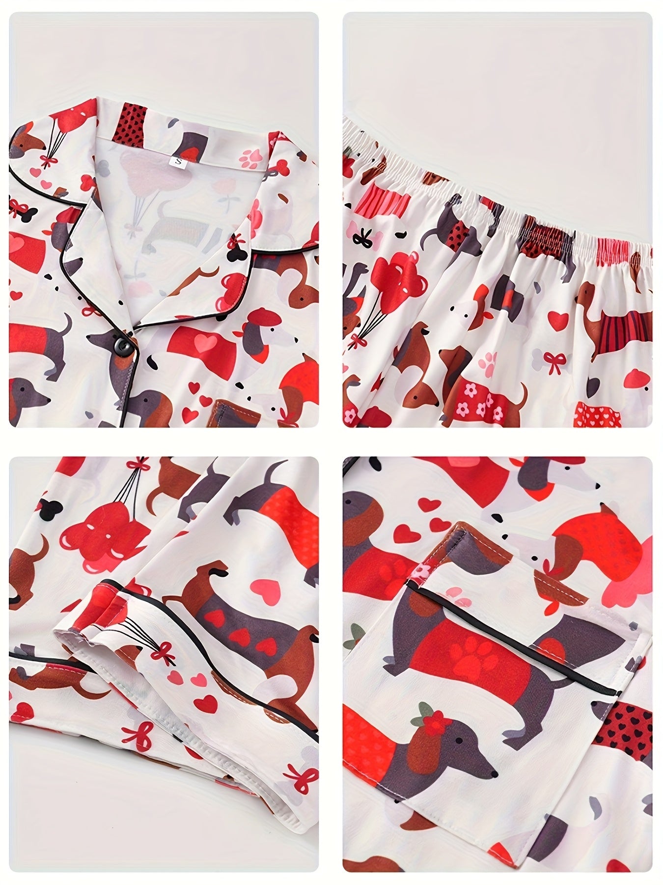 Pawfect Love Dog Print Nightwear Set (3-Piece Combo)