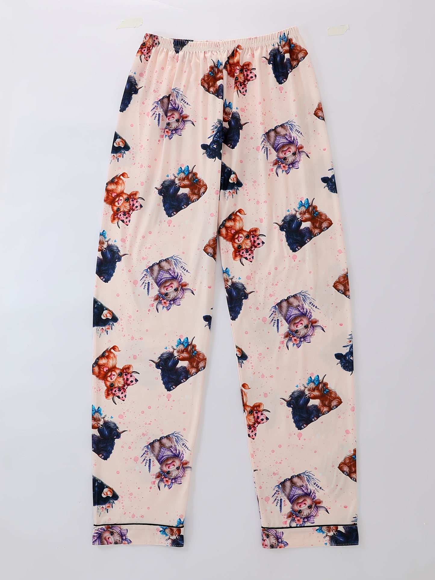 Adorable Cartoon Cow Print Nightwear Set (3-Piece Combo)