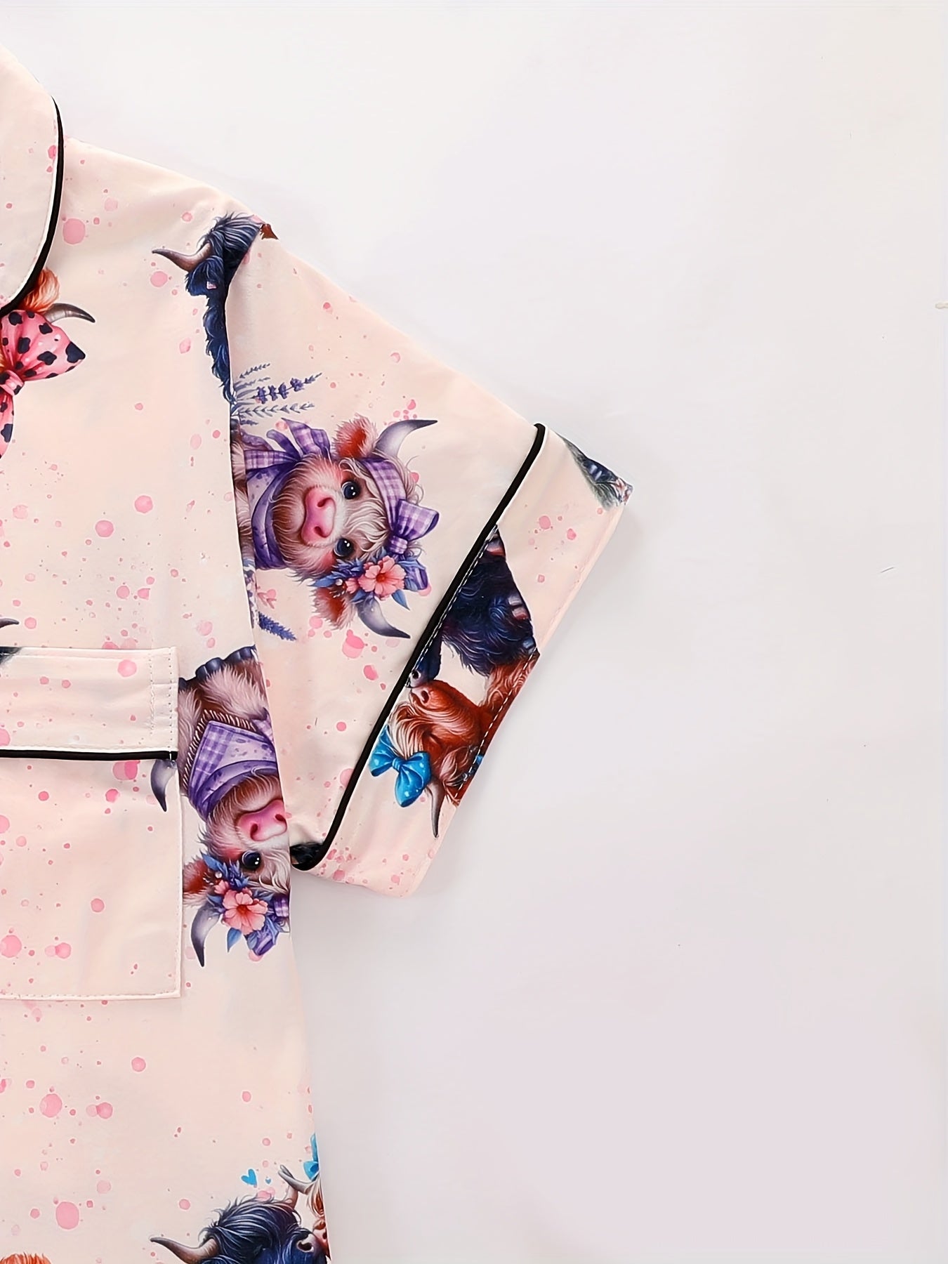 Adorable Cartoon Cow Print Nightwear Set (3-Piece Combo)