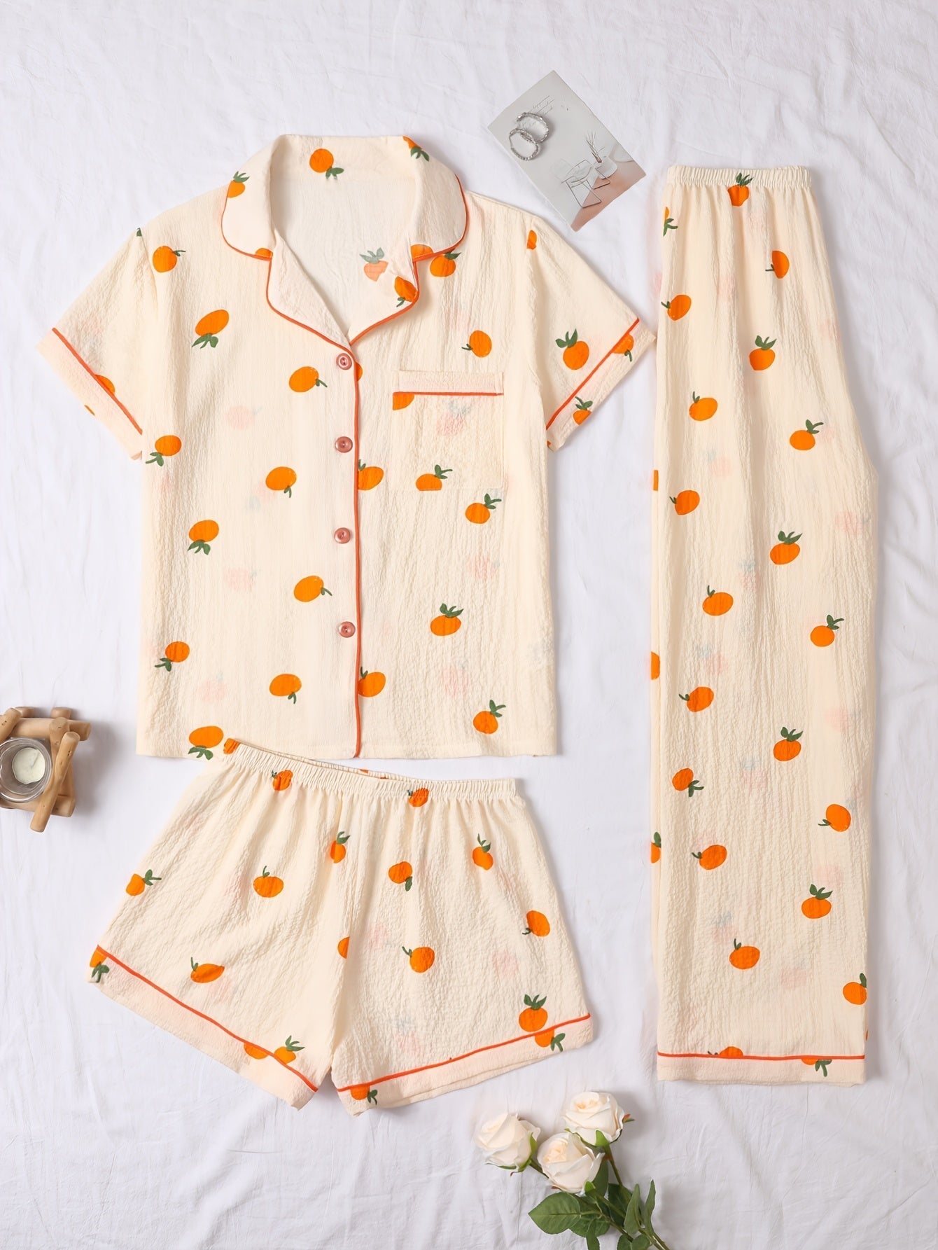Peachy Dreams – Women’s 3 Piece Nightwear Set