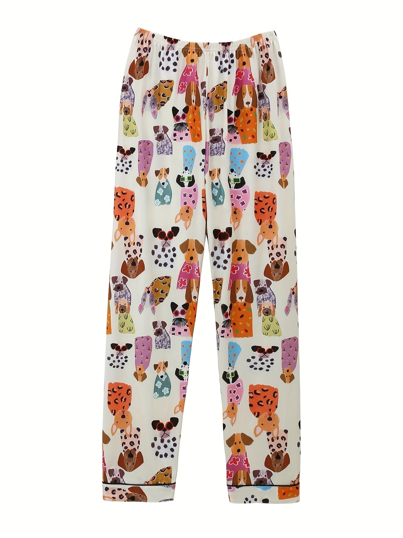 Puppy Party Satin Nightwear Set (3-Piece Combo) 🐶✨