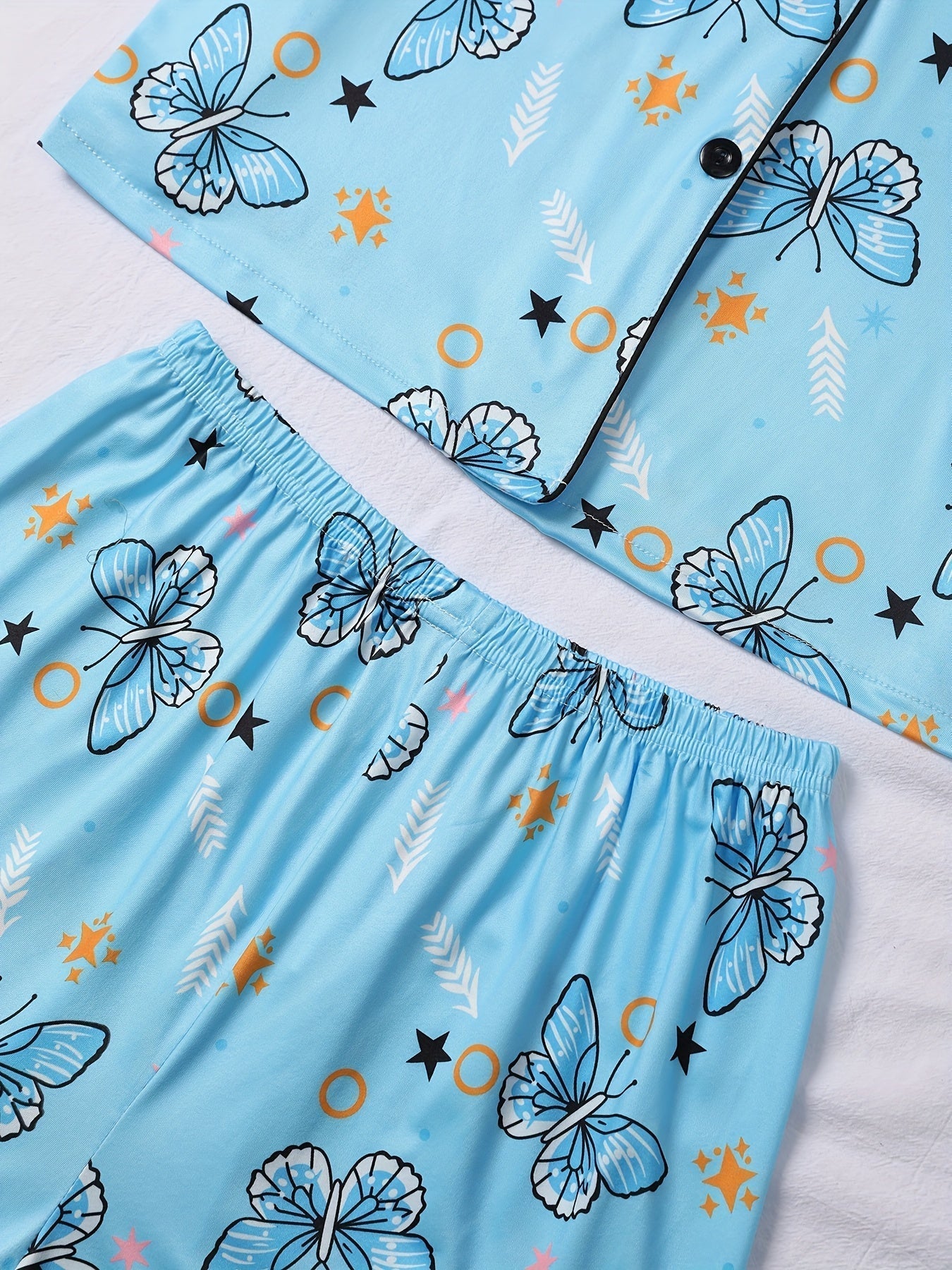 Blue Butterfly Dream Nightwear Set (3-Piece Combo)