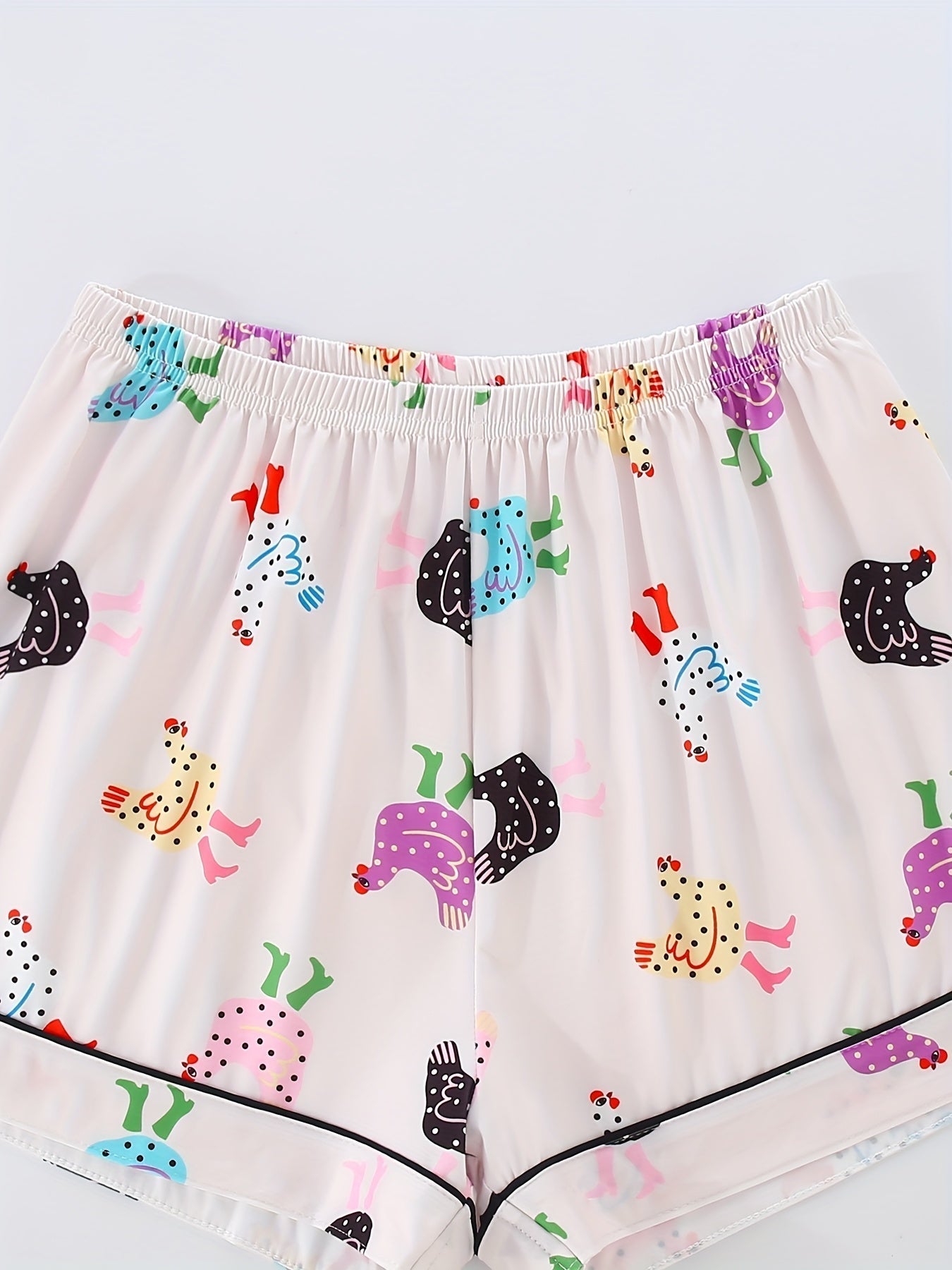 Cute Cartoon Chicken Printed Pajama Set (3-Piece Nightwear Combo)